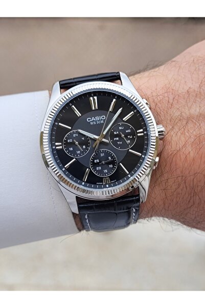 Casio Silver Black Color Men's Wrist Watch