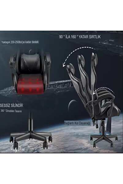 POBO Gri Desen Oyuncu Koltuğu Çok fonksiyonlu oyun sandalyesi Pu deri koltuk bilgisayar büro Koltuğu