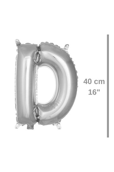 ikm balon Foil Balloon Letter D Helium Balloon 40 cm Silver Color - Letter D Balloon - Letter D Balloon