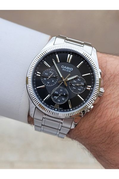 Casio Silver Black Color Men's Wrist Watch