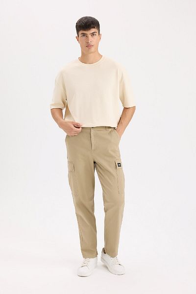 DeFacto Relax Fit Relaxed Cut Καλοκαιρινό Παντελόνι Cargo Pocket ίσιο πόδι D5967ax25sp