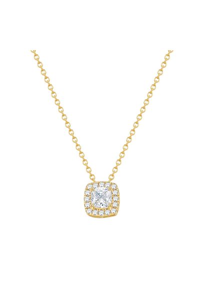 Rafaela Donata Silberhalskette Kette mit Anhänger Sterling Silber gelbgold Zirkonia weiß