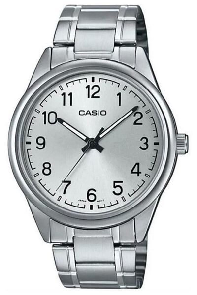Casio ساعة يد رجالية فضية اللون