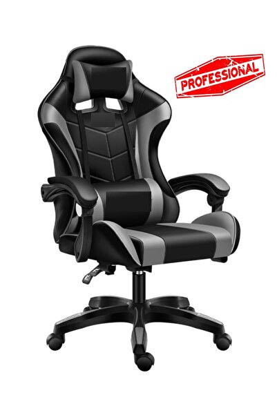 Tisul Gri Oyuncu Koltuğu Gaming Chair Ergonomik Bilgisayar Büro Koltuğu Kol A...