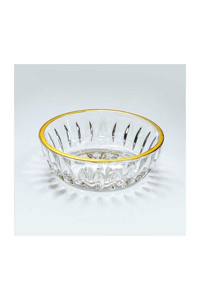Royaleks Elif Gold Gilded 6 Piece Glass Turkish Delight Bowl