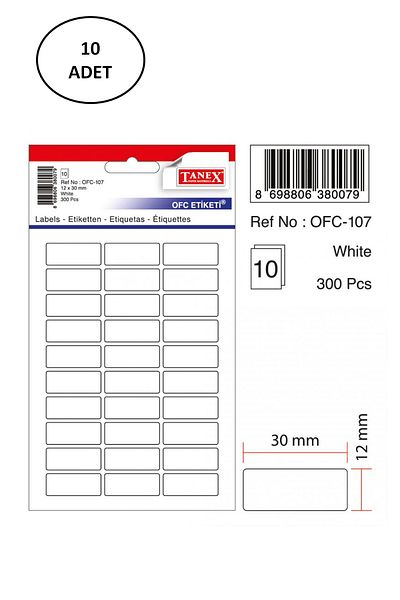 Tanex Ofc 107 Office Label 10 Pieces