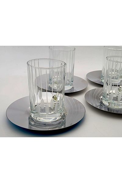 Paşabahçe Cut Decor Hand Crawn 12 Pieces 6 Person Tee Cups Set