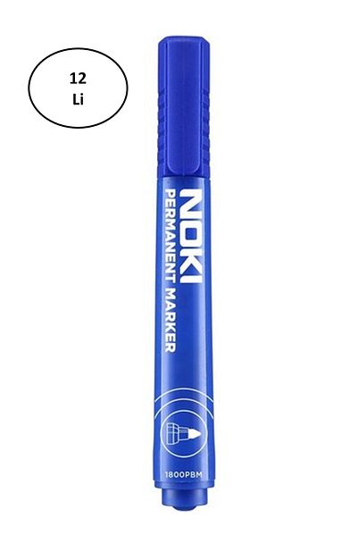 Noki 1800 Marker - Round Tip Blue 12-Piece Pen Set