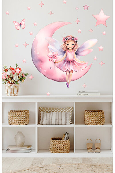 KT Decor Set de autocolante de perete pentru camera copiilor pentru fetiță roz moale