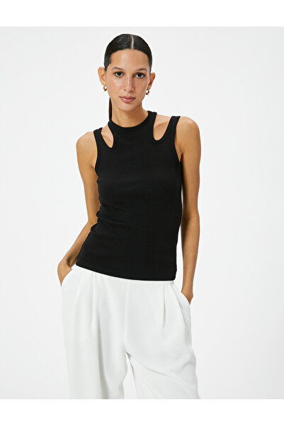 Koton Fitilli Atlet Pencere Detaylı Fitilli Pamuklu Standart Kesim