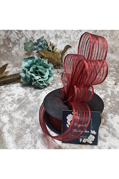 GÜLSEMALİ 20 м бордовий шнур з кудрями - 2,5 см