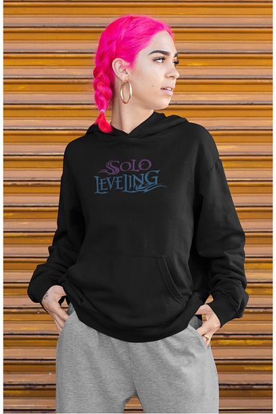 Fuddy Moda Суитшърт с качулка и голяма гаща на аниме тема Sung Jinwoo - унисекс, самостоятелен, с качулка