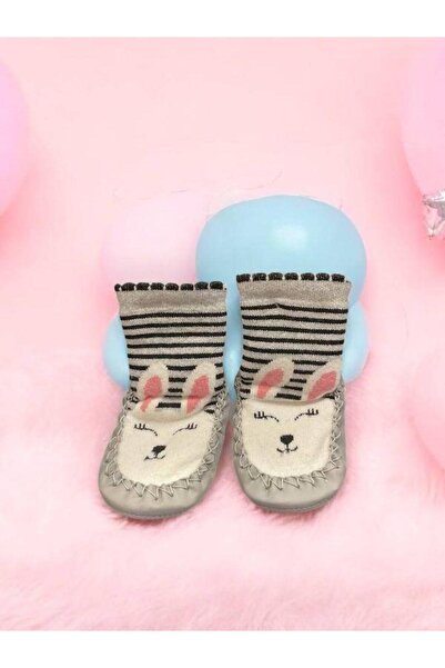 Zekids Kız Çocuk Altı Kaydırmazlı Hayvan Figürlü Ev Kreş Çorabı