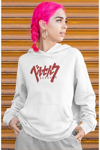Fuddy Moda Φούτερ Berserk Guts Back Printed Hooded, Unisex Oversize Anime Printed Hoodie