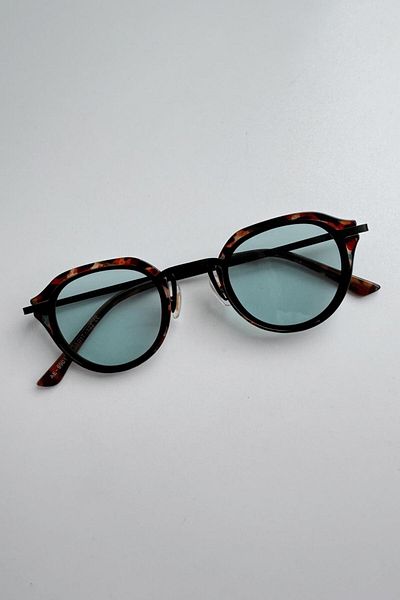 DSN Green Glass Leopard Patterned Bold Sunglasses - Frame