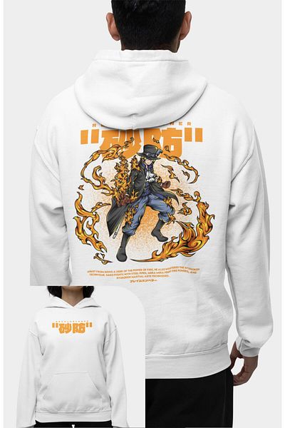 Fuddy Moda Hiken No Sabo Patterned - Unisex Oversize Hooded Sweatshirt, One Piece Themed Anime Hoodie