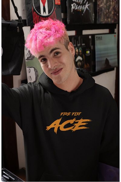 Fuddy Moda Unisex Oversize Hooded Sweatshirt - Fire Fist Ace Back Print, One Piece Anime Themed Hoodie