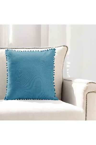 ASDİVA Син калъф за мръсотия с помпон - декоративен панорамен плоски перфорат...