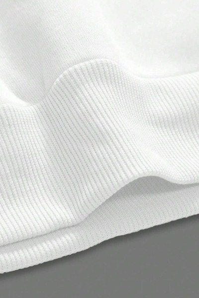 Wish BF be optiastic stay wild arka baskılı beyaz oversize kapşonlu sweatshirt hoodie