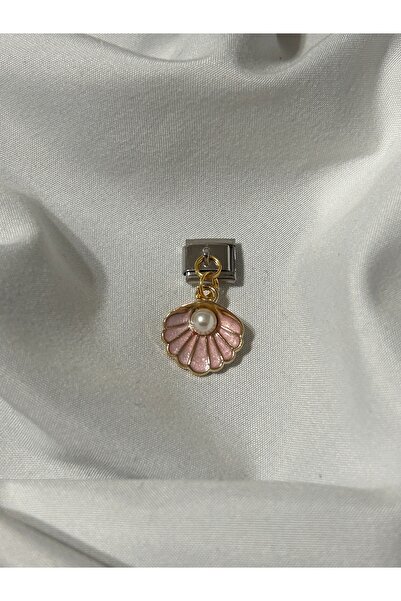 OCTBJX Pembe İncili İstiridye Çelik İtalyan Bileklik Charm