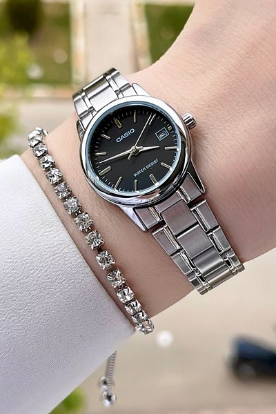 Casio Silver Black Color Women's Wristwatch