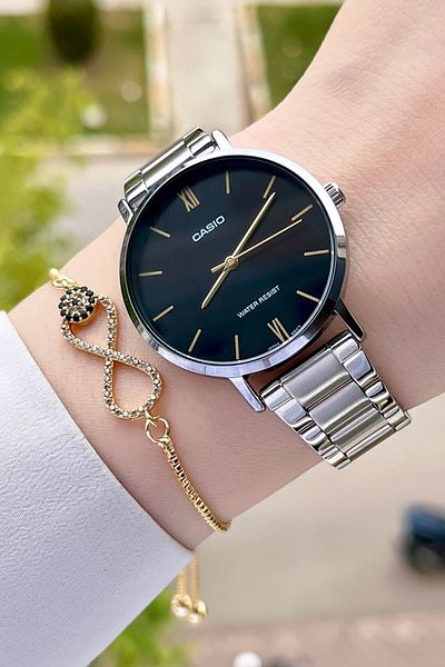 Casio Silver Black Color Women's Wristwatch