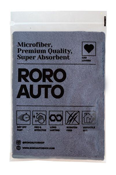 roro auto Roro Auto Fuji Mikrofiber Araç Kurulama Bezi 40x40 Gri
