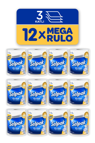 Selpak ® 1=3 Yağ Emici Mega Rulo Havlu 12'li