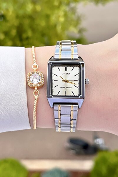 Casio Gold Gümüş Sarı Renk Kadın Kol Saat