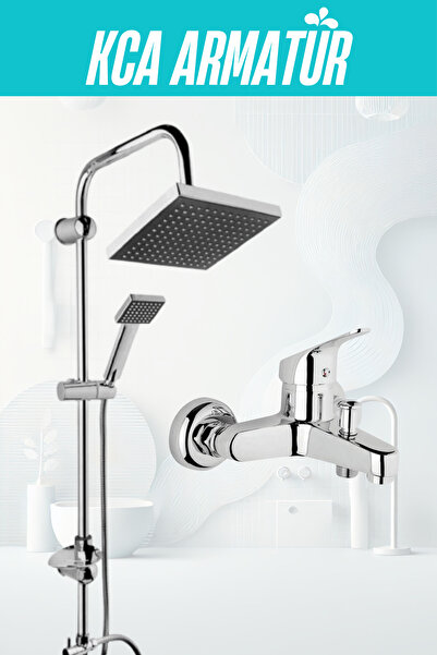 KCA ARMATÜR Banyo Bataryası Çeşmesi Krom Robot Duş Seti