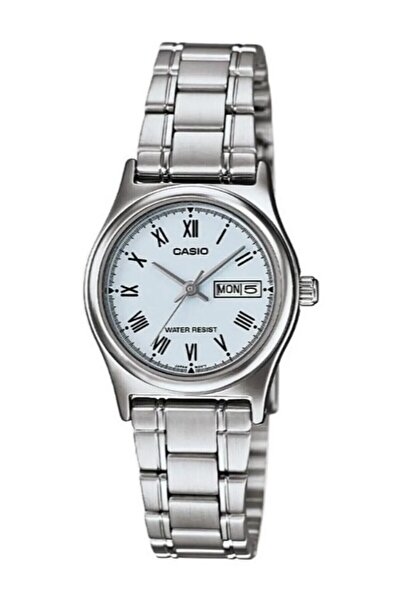 Casio ساعة يد نسائية باللون الأزرق الفضي