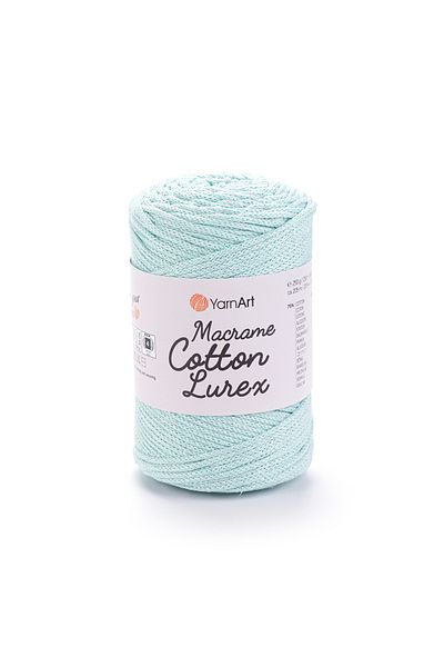 Yarnart Macrame Cotton Lurex - Glitter Macrame Hand Knitted Cyan-738
