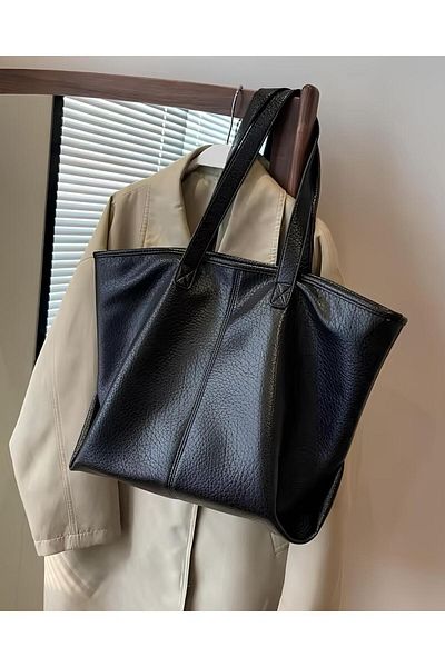 HONEY BAG Τσάντα χεριών, μπράτσων και ώμων Olya Black Soft Leather Shopper