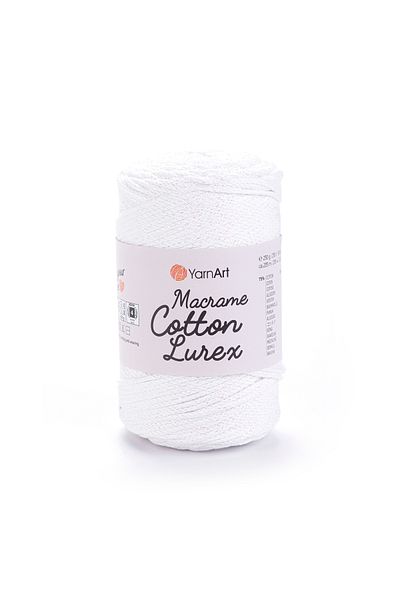 Yarnart Macrame Cotton Lurex - Glitter Macrame Hand Knitted White-721