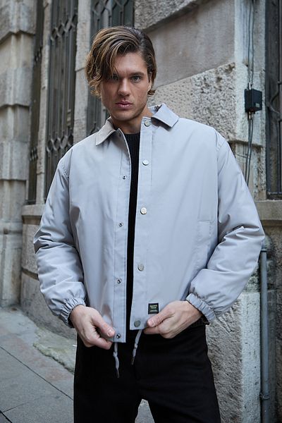 Danger Ανδρικό παλτό από πέτρινο μπουφάν Oversize Snap