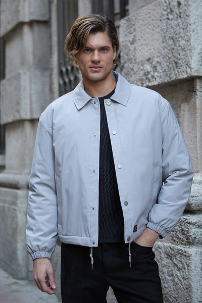 Danger Ανδρικό παλτό από πέτρινο μπουφάν Oversize Snap