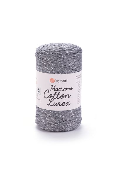 Yarnart Macrame Cotton Lurex - Glitter Macrame Hand Knitted Grey-737