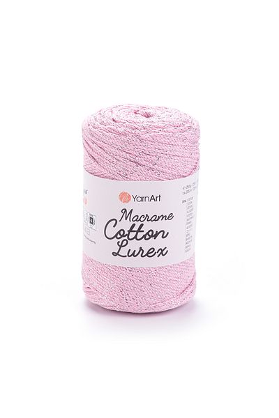 Yarnart Macrame Cotton Lurex - Glitter Macrame Hand Knitted Pink-732