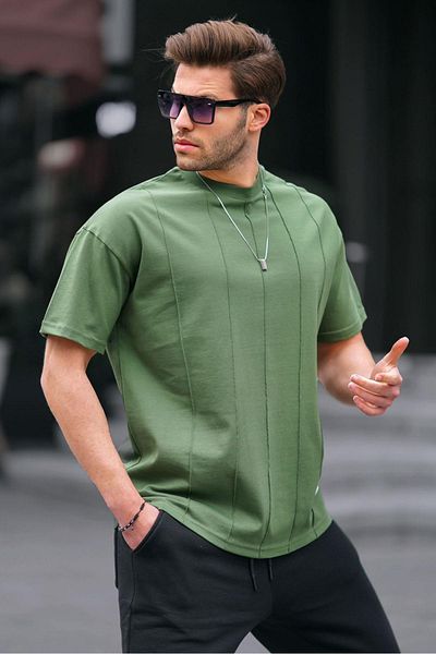 Madmext Ανδρικό T-Shirt Khaki Crew Neck 6175