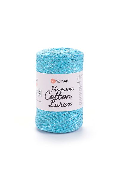 Yarnart Macrame Cotton Lurex - Glitter Macrame Hand Knitted Turquoise-733