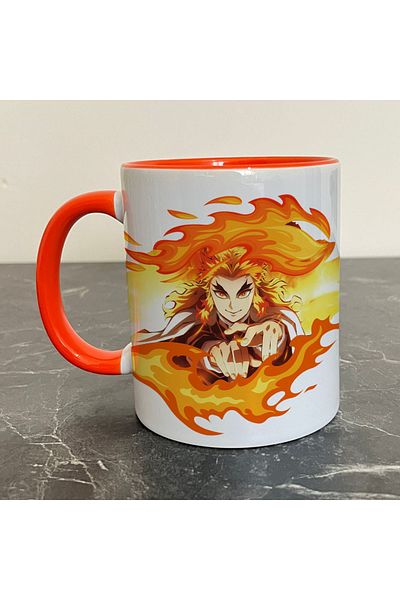 Kupabaskıcısı Demon Slayer Kyojuro Rengoku Colorful Mug Cup – Kimetsu No Yaiba