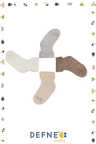 Defne Baby 4 Pairs of Towel Cotton Winter Children's and Baby Socks