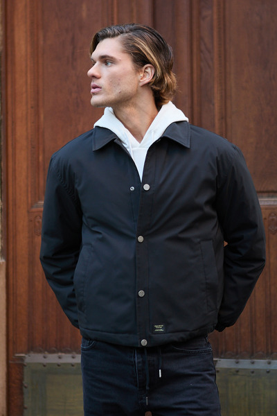 Danger Erkek Ceket Oversize Çıt Çıt kapamalı Siyah Ceket Mont