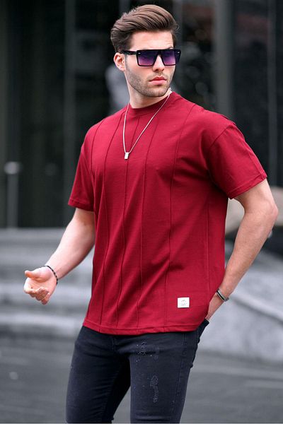 Madmext Ανδρικό μπλουζάκι Claret Red Crew Neck 6175