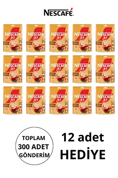 Nescafe 3'ü 1 Arada Sütlü Köpüklü Kahve 4 X 72'li Paket 17,4 gram
