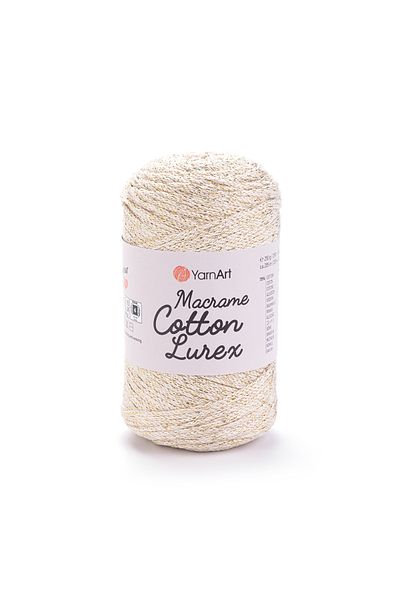 Yarnart Macrame Cotton Lurex - Glitter Macrame Hand Knit Cream-724