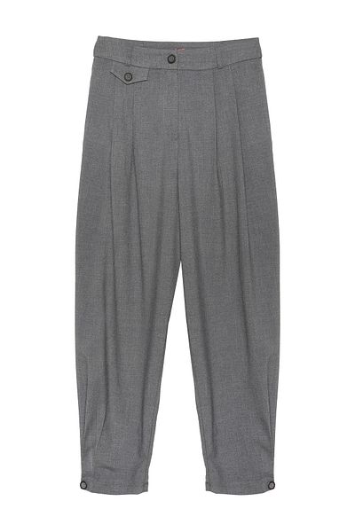 Quzu Pleat Detailed Jogger Trousers Dark Gray