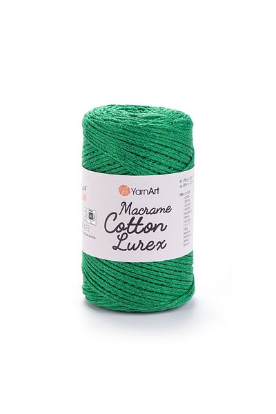 Yarnart Macrame Cotton Lurex - Glitter Macrame Hand Knitted Green-728