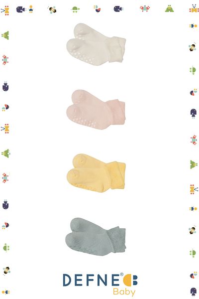 Defne Baby 4 Pairs of Terry Cotton Winter Boys and Baby Socks