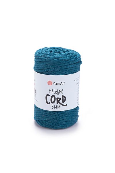 Yarnart Κορδόνι Macrame 3 Mm - Μακραμέ Χειροποίητο Νήμα Πλεκτομηχανής Petrol Blue-789